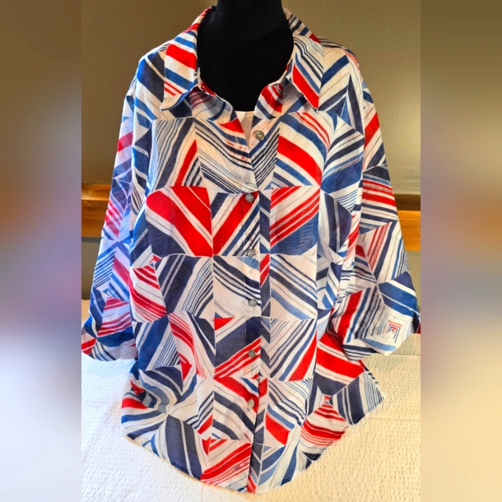 Alfred Dunner Blouse With Attached Tank Top 24W